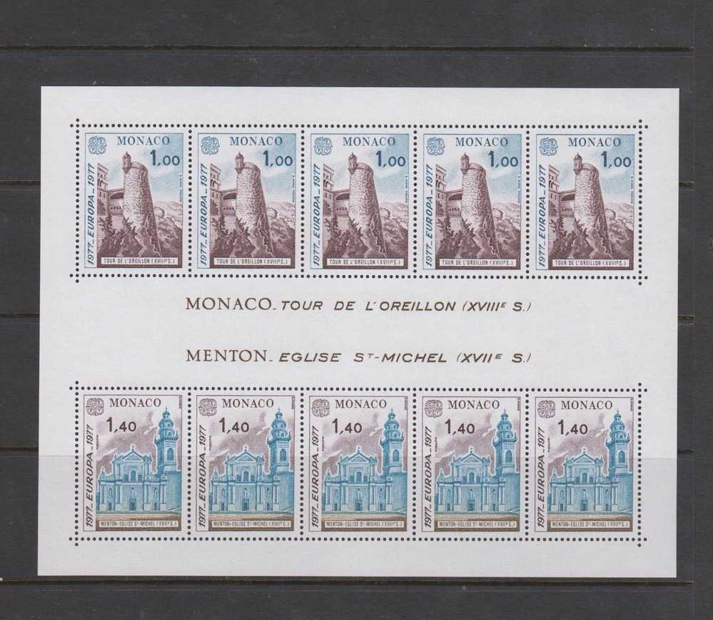 Monaco YT BF 13 ** : Europa 77 , église De Menton - 1977 - Blocchi