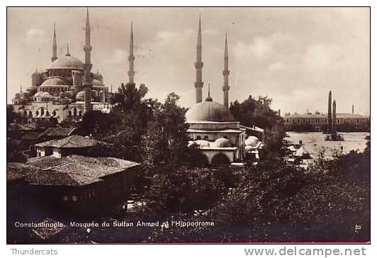 LA TURQUIE TURKEY CONSTANTINOPLE CARTE DE PHOTO REAL PHOTO POSTCARD MOSQUEE DU SULTAN AHMED ET L'HIPPODROME - Turquie