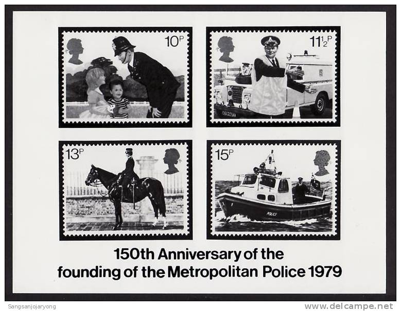 Photo Essay, GB Sc875-8 London Metropolitan Police 150th Anniversary, Essai - Polizei - Gendarmerie