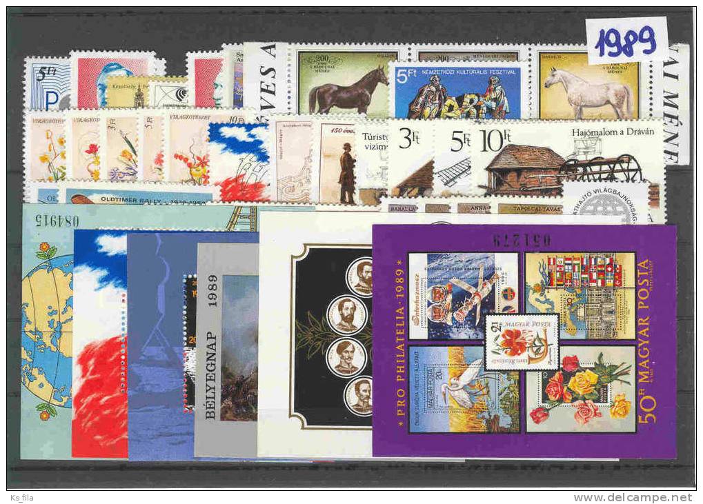 HUNGARY 1989 Full Year 52 Stamps + 6 S/s - Full Years