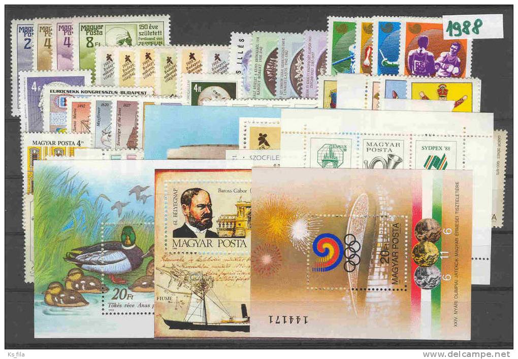 HUNGARY 1988 Full Year 58 Stamps + 7 S/s - Full Years