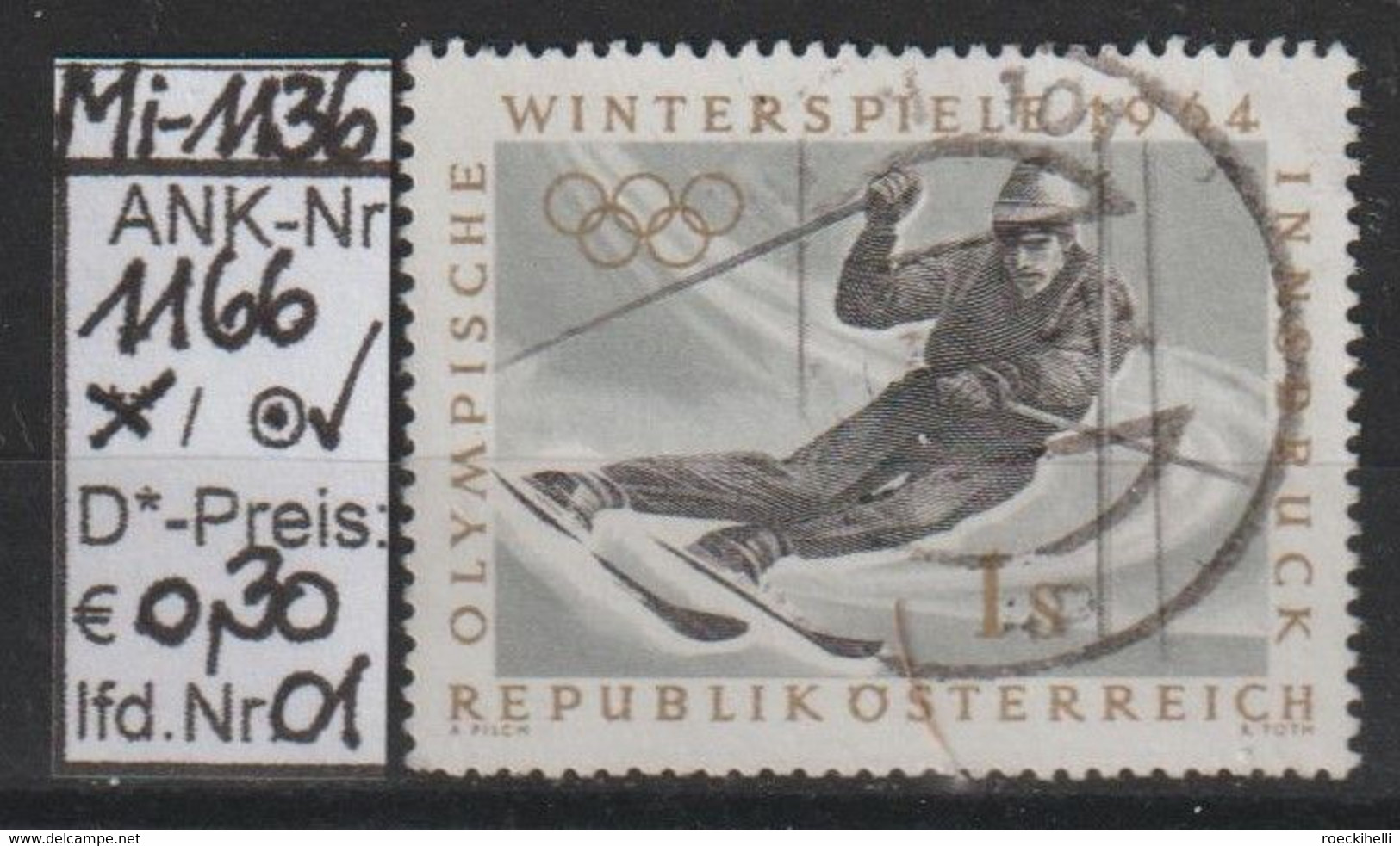 1963 - ÖSTERREICH - SM A.Satz "IX. Olymp. Winterspiele In Innsbruck" 1 S Mehrf - O  Gestempelt  - S.Scan (1166o 01   At) - Gebraucht