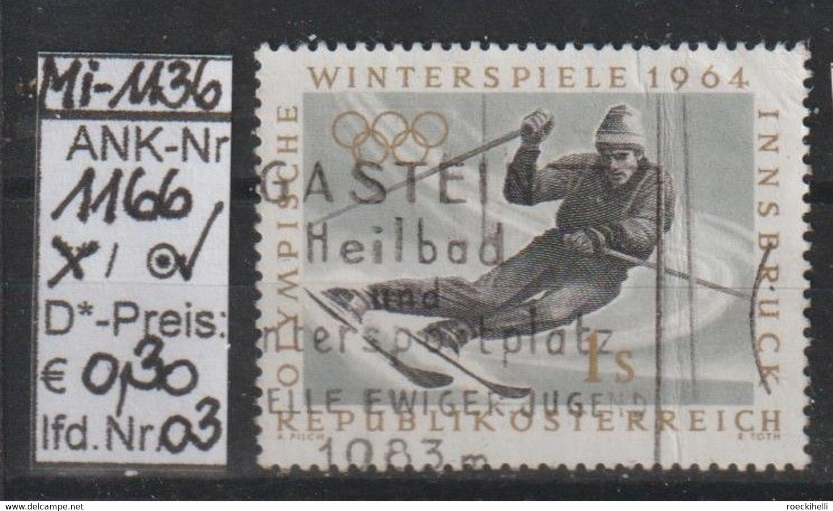 1963 - ÖSTERREICH - SM A.Satz "IX. Olymp. Winterspiele In Innsbruck" 1 S Mehrf - O  Gestempelt  - S.Scan (1166o 03   At) - Gebraucht