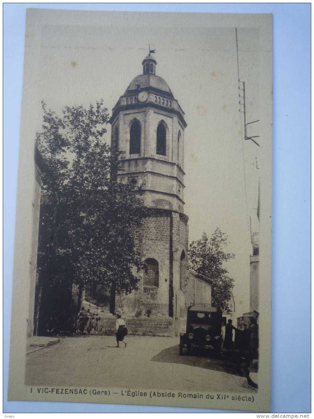 VIC-FEZENSAC  (Gers)  :  L'EGLISE  (Abside Romain Du XIIè Siècle)  -  Carte Sépia - Vic-Fezensac