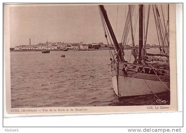 56 ETEL ( Morbihan ) - Vue De La Rade Et Du Magloire - Animé Avant Du Bateau A750 - Coll. Le Corvec CPA - Etel