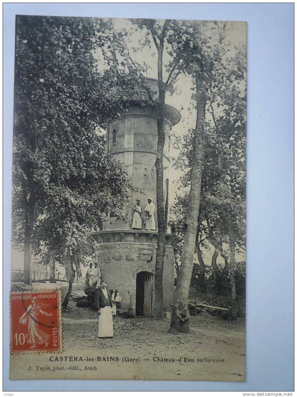 CASTERA-les-BAINS  (Gers)  :  Château D'Eau Sulfureuse  -  Carte Animée - Castera