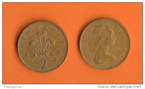 GREAT BRITAIN 1971-1981 2 New Pence Bronze QE II KM916 - 2 Pence & 2 New Pence