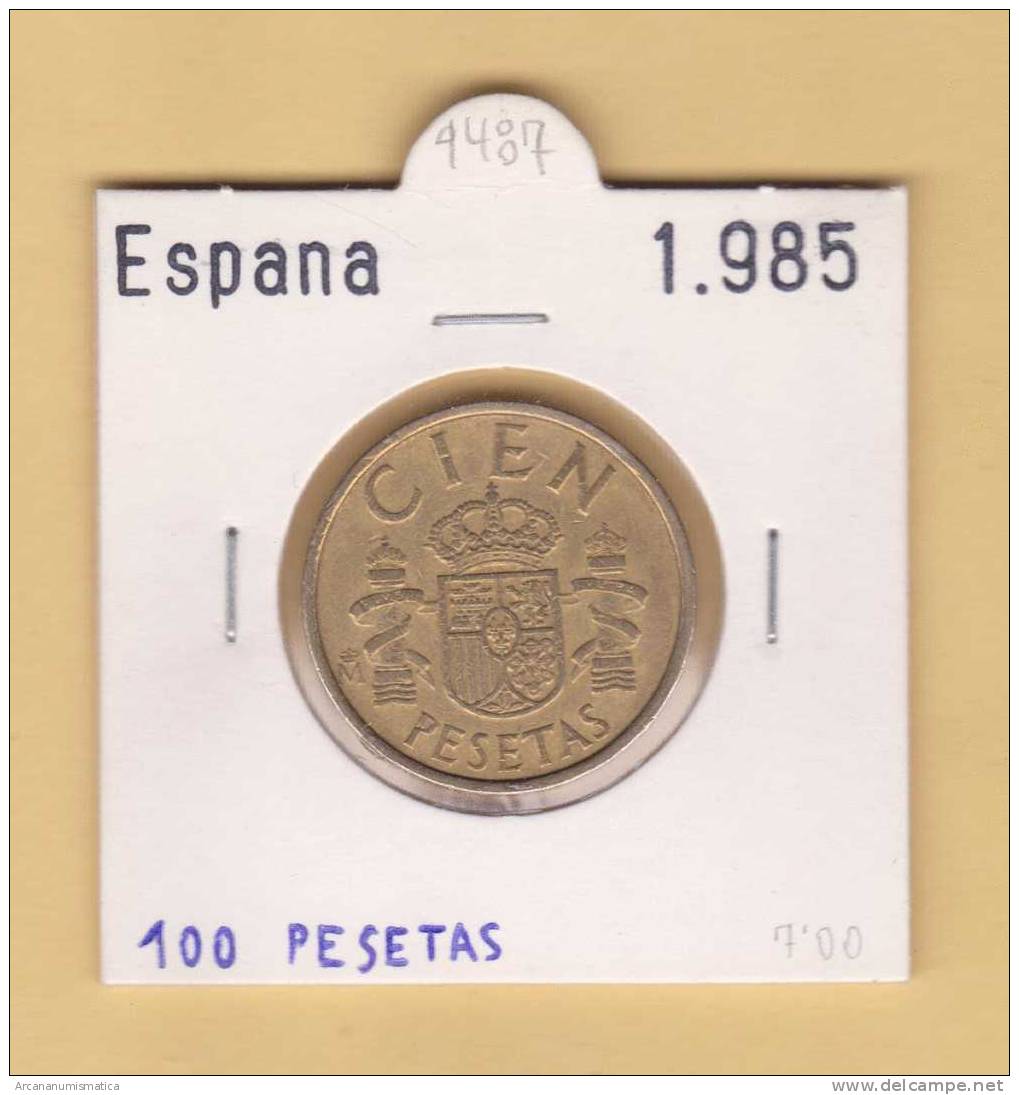 ESPAÑA /JUAN CARLOS I    100  PESETAS  Aluminio-Bronce 1.985  KM#826  MBC/VF  DL-9487 - 100 Pesetas