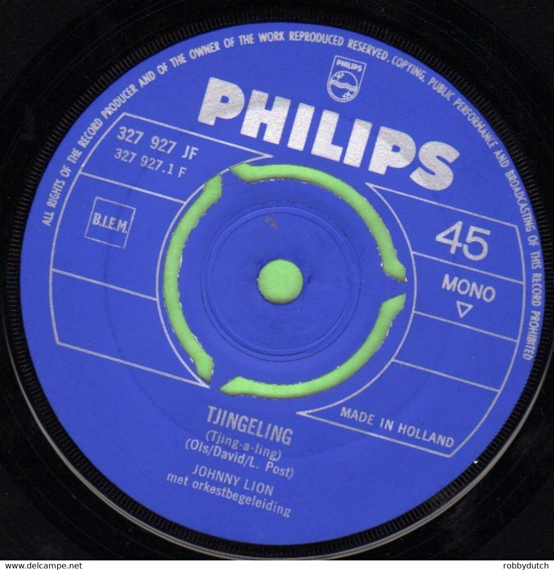 *  7" *  JOHNNY LION - TJINGELING / NIEMAND WEET (Holland 1966) - Other - Dutch Music