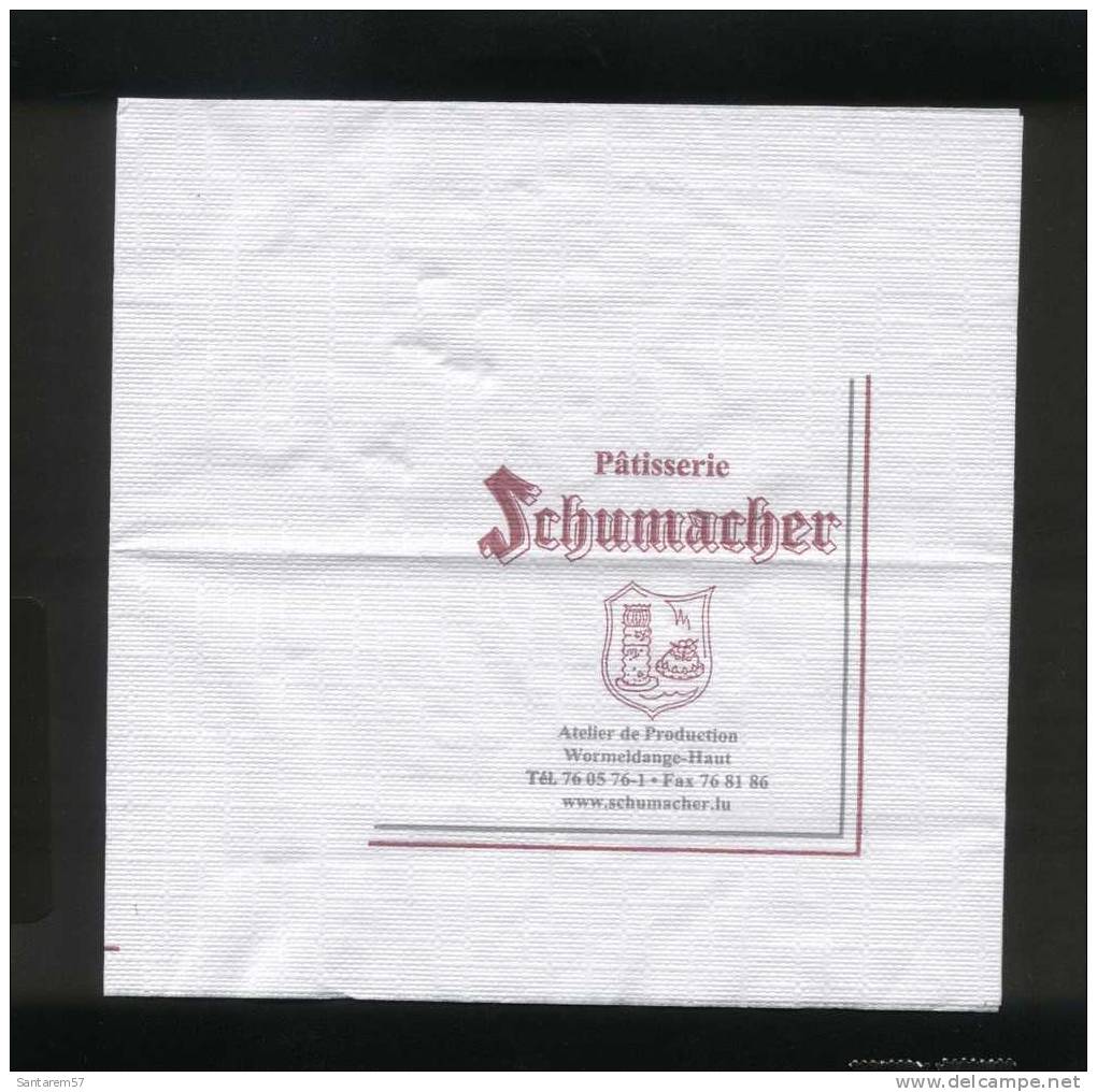 Serviette Publicitaire En Papier  Advertising Paper Napkin Guardanapo Publicitario De Papel PATISSERIE SCHUMACHER LUX - Tovaglioli Bar-caffè-ristoranti