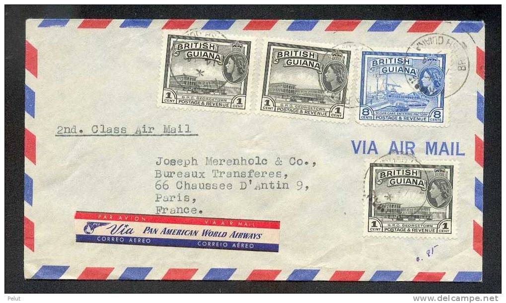 Enveloppe British Guiana Via Pan American - Guyane (1966-...)