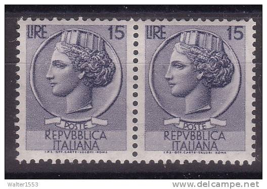 ITALIA REPUBBLICA 1955 TURRITA SIRACUSANA MACCHINETTE SAS. 767/III** MNH ALTA QUALITA' - Variétés Et Curiosités