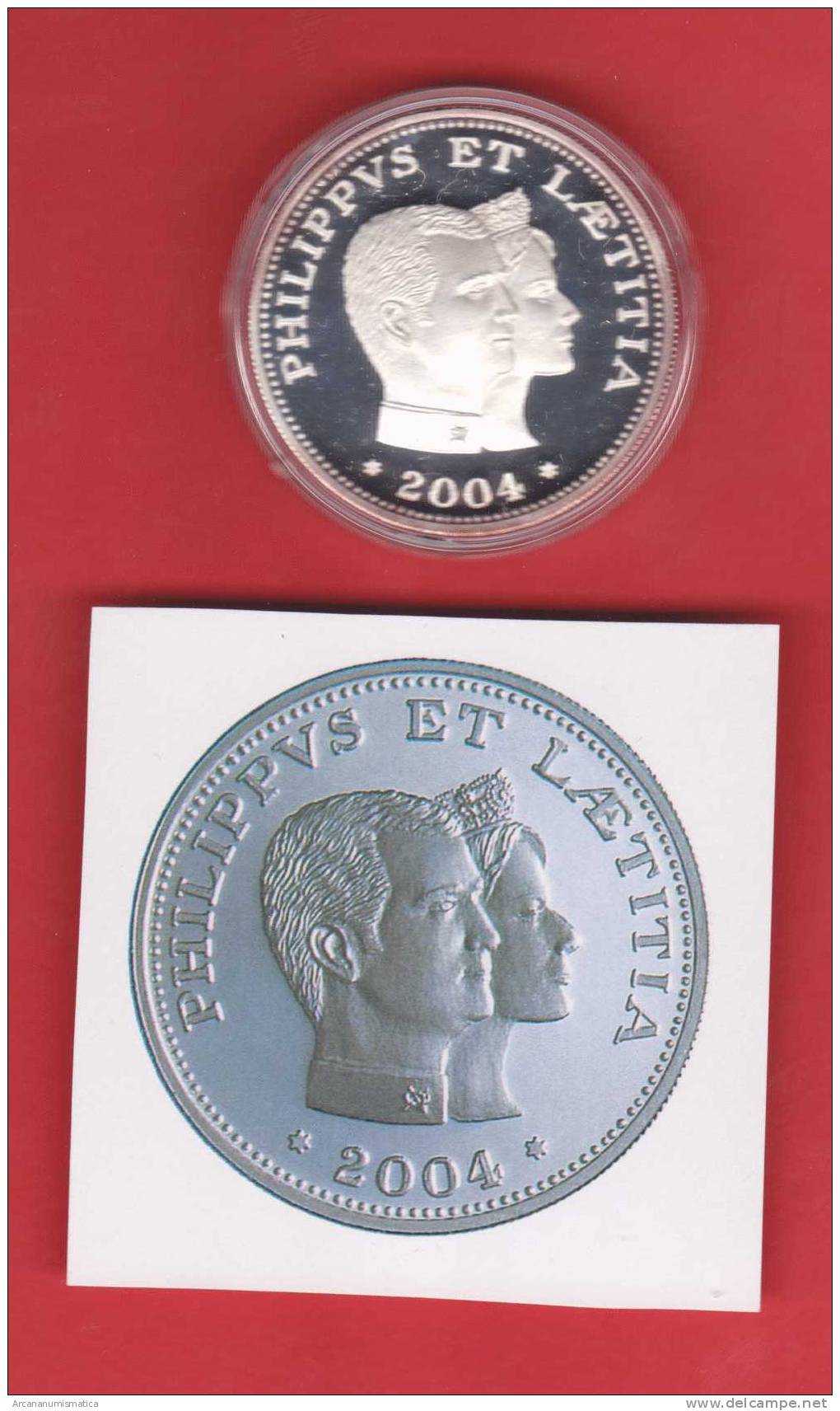 ESPAÑA  Medalla PLATA/SILVER   PROOF  SC/UNC     "FELIPE Y LETIZIA"  2.004     DL-9516 - Sonstige & Ohne Zuordnung