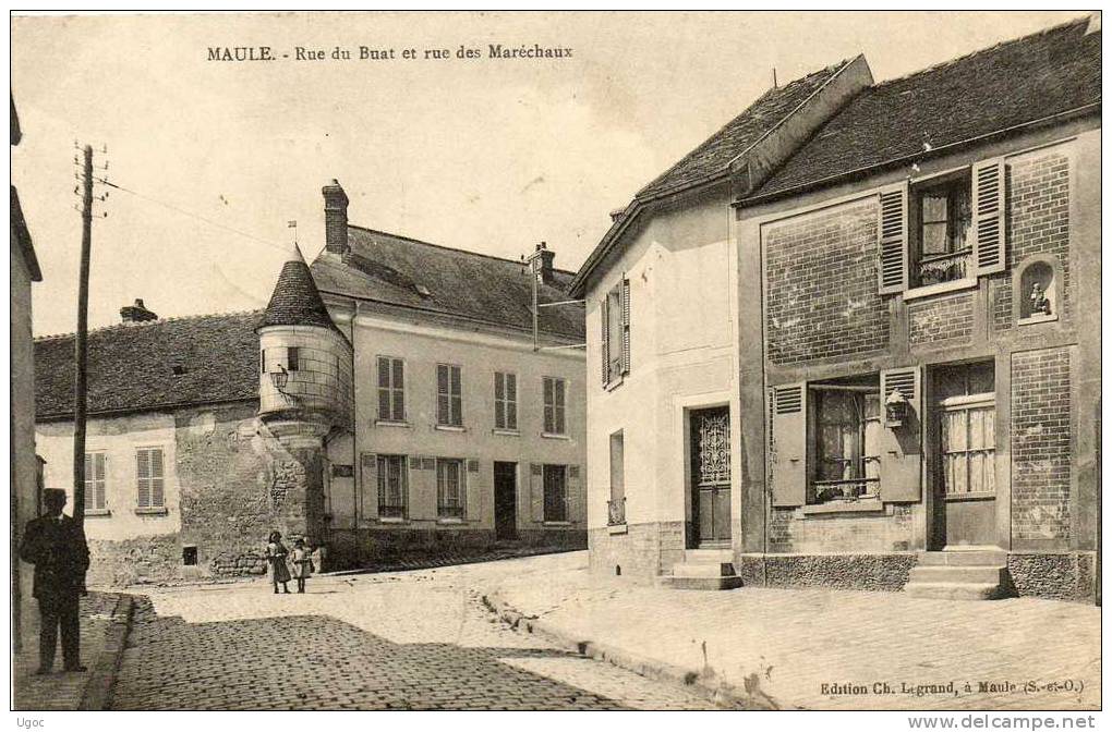 CPA  - 78 - MAULE - Rue Du Buat Et Rue Des Maréchaux - 844 - Maule