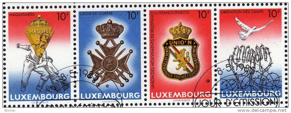 40 Jahre Waffenstillstand 1945 Luxemburg 1127/0+ Block 14 O 7€ Taube Orden Kriegs-Verdienstkreuz M/s Sheet Bf Luxembourg - Oblitérés