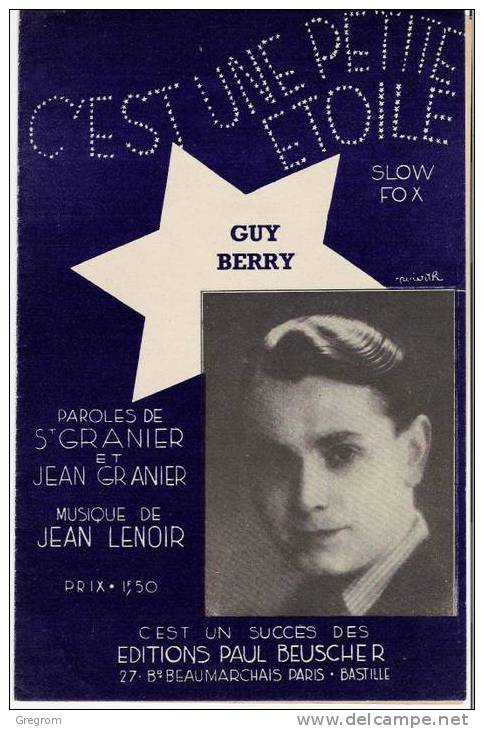 C'EST UNE PETITE ETOILE , Guy BERRY - Chansonniers