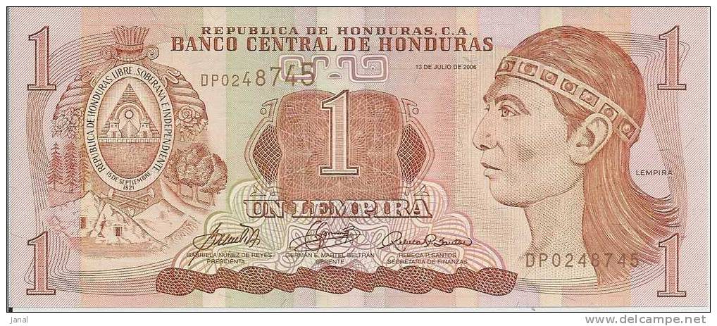 -  HONDURAS - 2 BILLETS -  NEUFS - 1 LEMPIRA - N° DP 0248744 - DP 0248745 - - Honduras