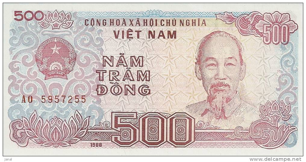 -  VIET NAM - 2 BILLETS -  NEUFS - 500 NAM TRAM DONG - N° AO 5957255 - AO 595 7254 - - Vietnam