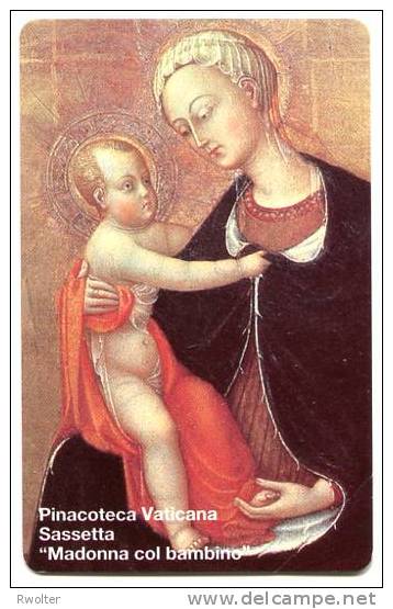 @+ TELECARTE DU VATICAN N° 17 - SASETTA : VIERGE ET ENFANT  (1996). - Vaticano