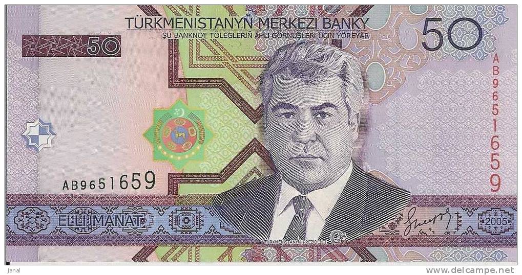 - TURKMENISTAN  - 2 BILLETS -  NEUFS - 50 - 1992 - N° AB 9651659 - AB 9651658 - - Turkménistan