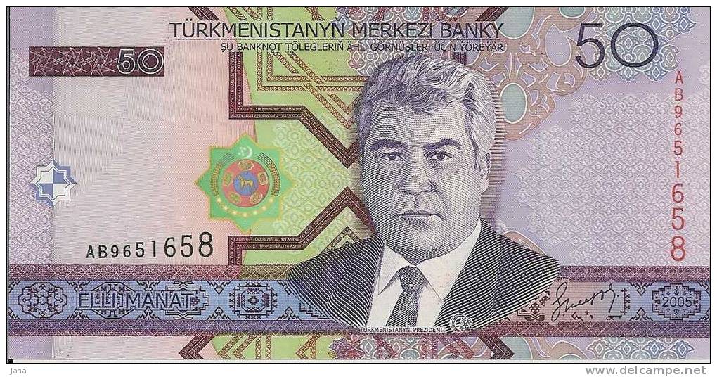 - TURKMENISTAN  - 2 BILLETS -  NEUFS - 50 - 1992 - N° AB 9651659 - AB 9651658 - - Turkménistan