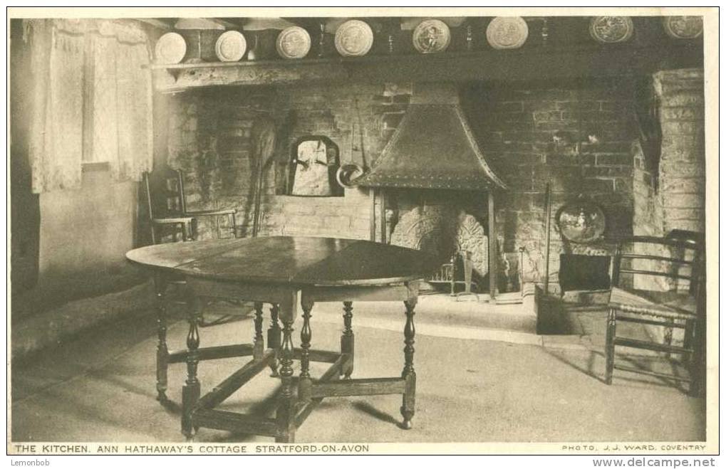 Britain United Kingdom The Kitchen, Ann Hathaway´s Cottage, Stratford-on-avon Early 1900s Postcard [P1487] - Stratford Upon Avon