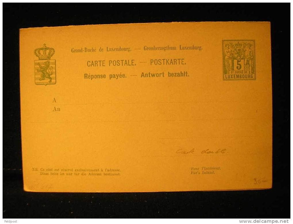 Entier Postal Du Luxembourg Avec Volet Pour La Réponse - Stamped Stationery