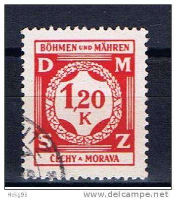 DR+ Böhmen & Mähren 1941 Mi 7 Dienstmarke - Gebraucht