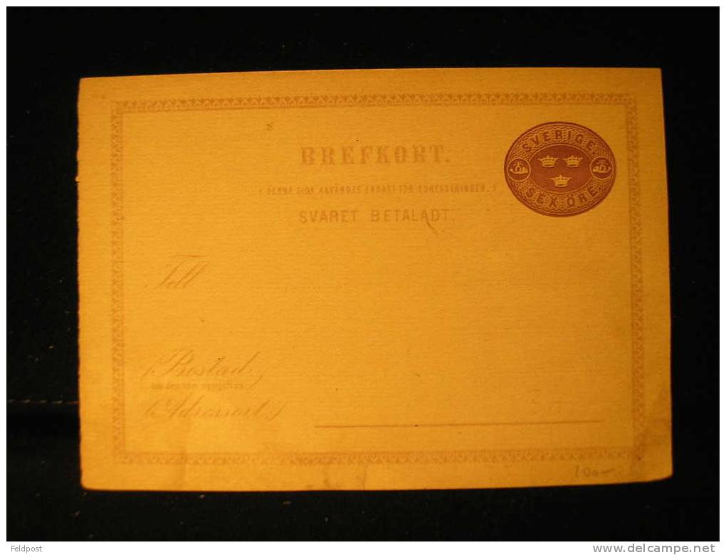 Entier Postal De Suède - Postal Stationery