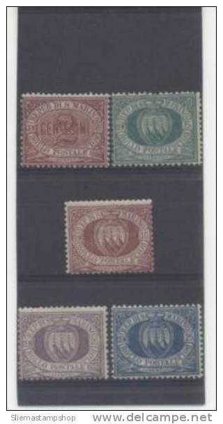 SAN MARINO - 1891/99 COAT OF ARMS - V2966 - Unused Stamps