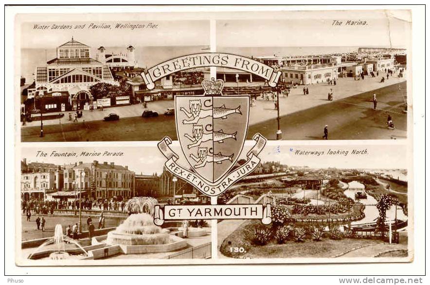 UK784 :  GREAT YARMOUTH : 4-picture Postcard - Great Yarmouth