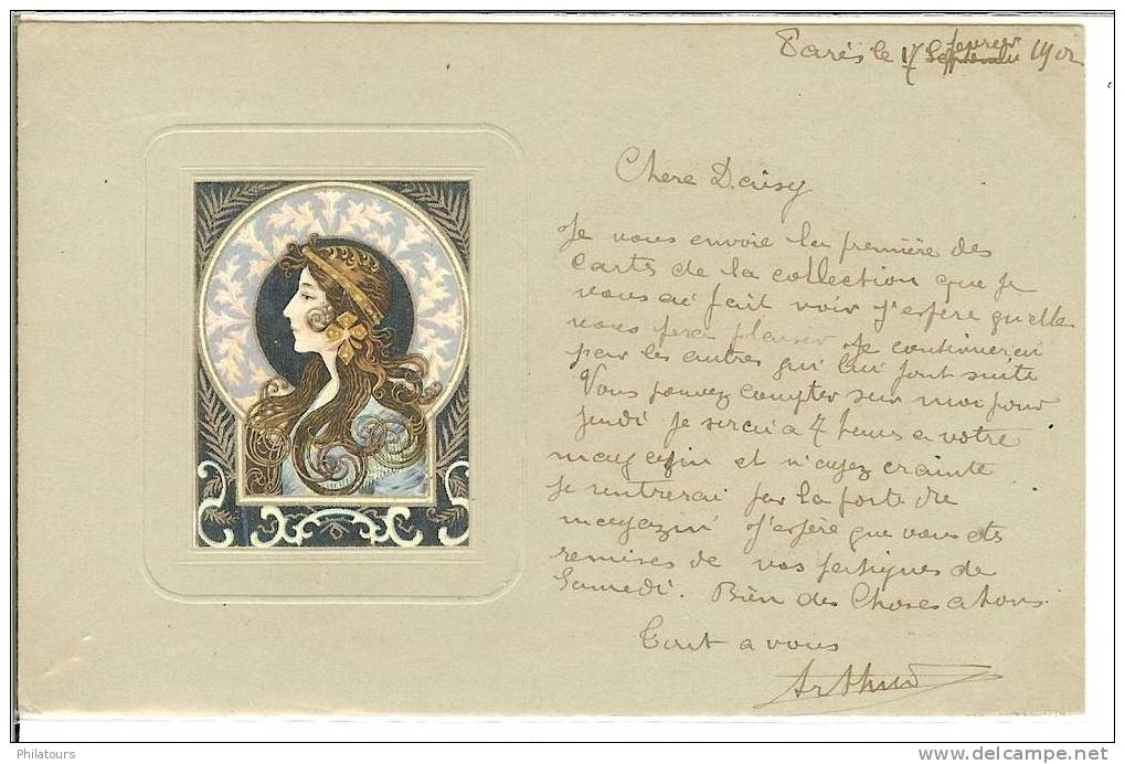 Illustrateurs / ART DECO - Style MUCHA - 1902 (EXCEPTIONNELLE)  Lire Le Texte : 1ère Des Cartes De La Collection... - 1900-1949