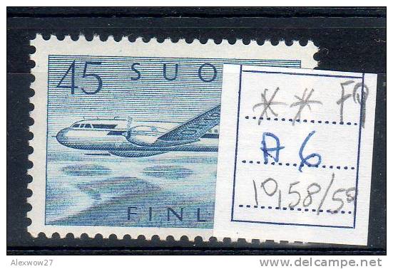 FINLANDIA / SUOMI  1958-59 POSTA AEREA A6 ** Rif.A6    F9 - Nuevos