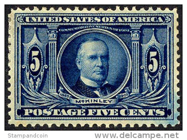 US #326 XF Mint Hinged 5c Louisiana Purchase Expo From 1904 - Unused Stamps