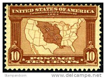 US #327 Mint Never Hinged 10c Louisiana Purchase Expo From 1904 W/PSE Certificate - Neufs