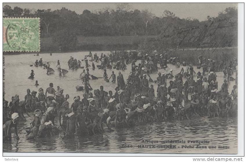 Haute Guinée Pêche Dans Une Mare - Guinee