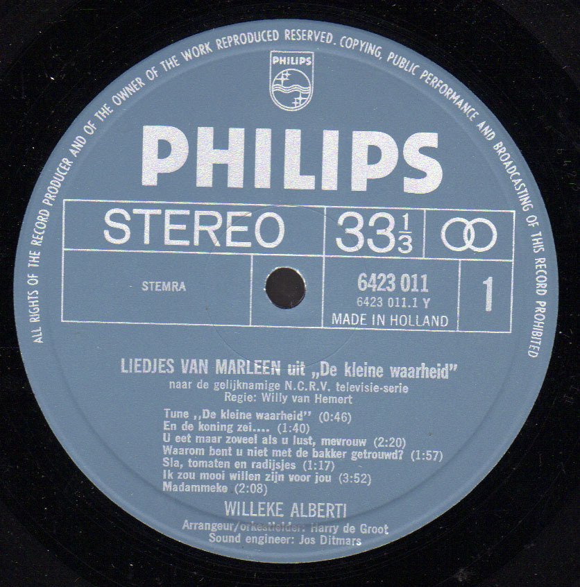 * LP *  WILLEKE ALBERTI - LIEDJES  VAN MARLEEN UIT DE KLEINE WAARHEID - Other - Dutch Music