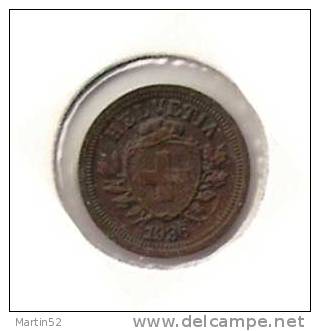 Schweiz Suisse: 1 Rappen / Centime 1936 (Bronze O 16mm, 1.5 G)  -unz / -unc. Originalpatina - 1 Centime / Rappen
