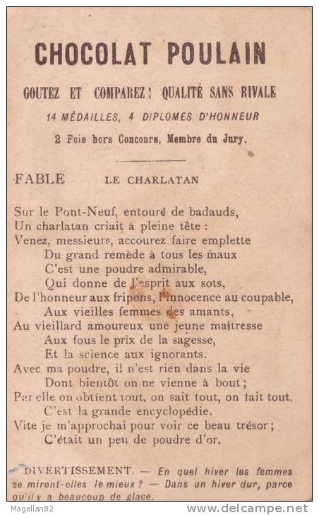 JOLIE CHROMO XIXè.ENFANTS. UN FLAGRANT DELIT. CHOCOLAT POULAIN. (Chapeau NAPOLEON. BARQUE EN BOIS ) - Poulain