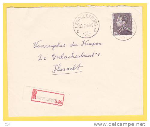 848A Op Aangetekende Brief Met Cirkelstempel LEOPOLDSBURG - 1936-51 Poortman