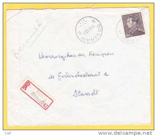 848A Op Aangetekende Brief Met Cirkelstempel OOSTHAM - 1936-1951 Poortman