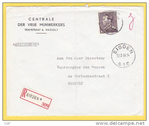 848A Op Aangetekende Brief Met Cirkelstempel EISDEN 1 - 1936-51 Poortman