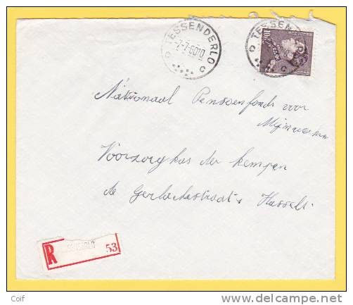 848A Op Aangetekende Brief Met Cirkelstempel TESSENDERLO - 1936-51 Poortman