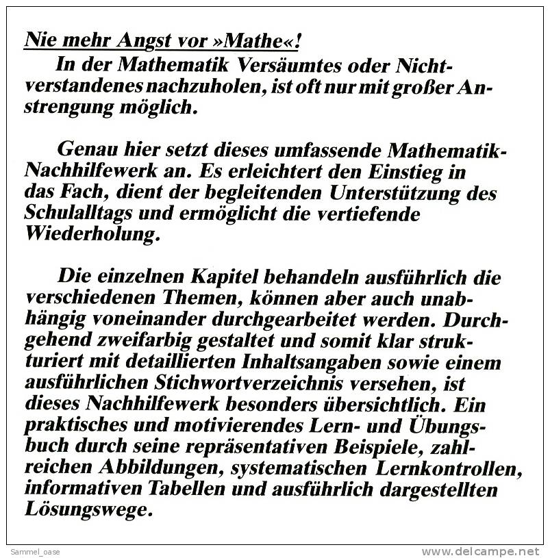 Mathematik Arithmetik Und Algebra  -  Klasse 5-10  , Übungen Und Beispiele  1988 - Schulbücher