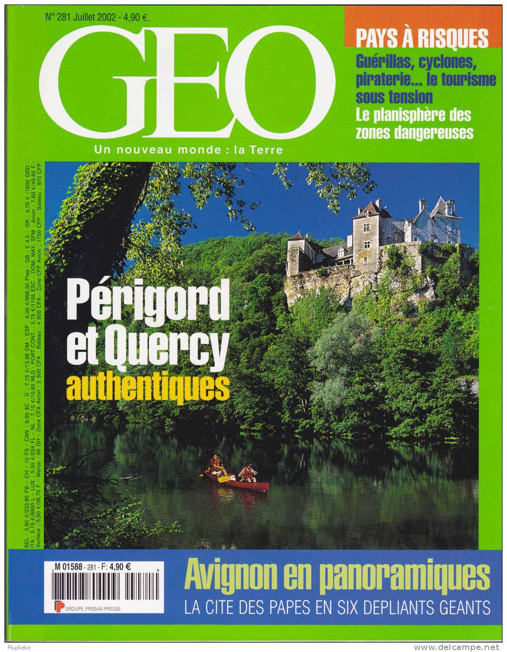 Géo 281 Juillet 2002 Périgord Et Quercy Authentiques Avignon En Panoramiques - Géographie