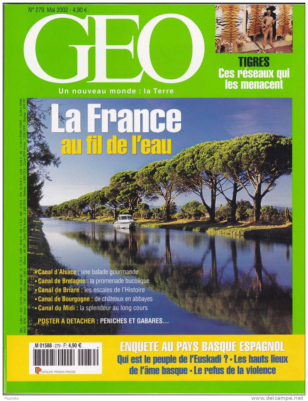 Géo 279 Mai 2002 La France Au Fil De L´Eau Pays Basque Espagnol Tigres - Aardrijkskunde