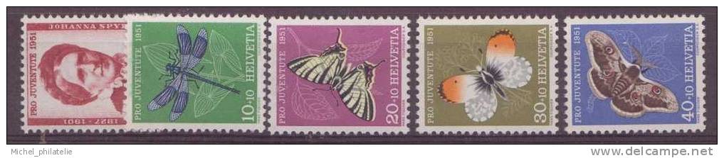 SUISSE N° 512/516** NEUF SANS CHARNIERE- FAUNE PAPILLONS SUJETS DIVERS - Ongebruikt