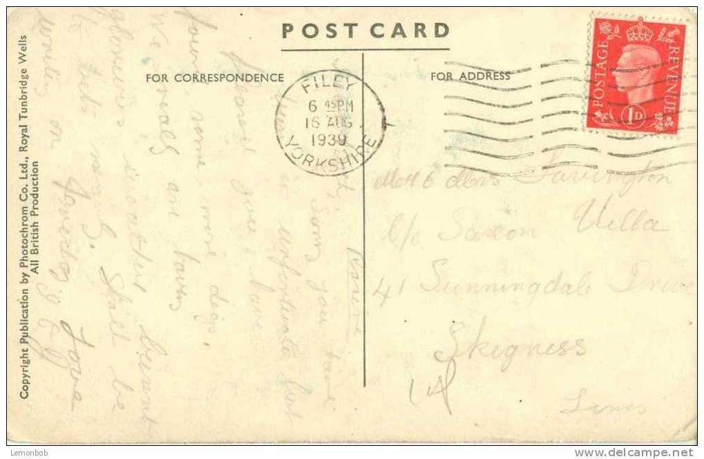 Britain United Kingdom Filey, The Ravine 1939 Used Postcard [P1501] - Scarborough