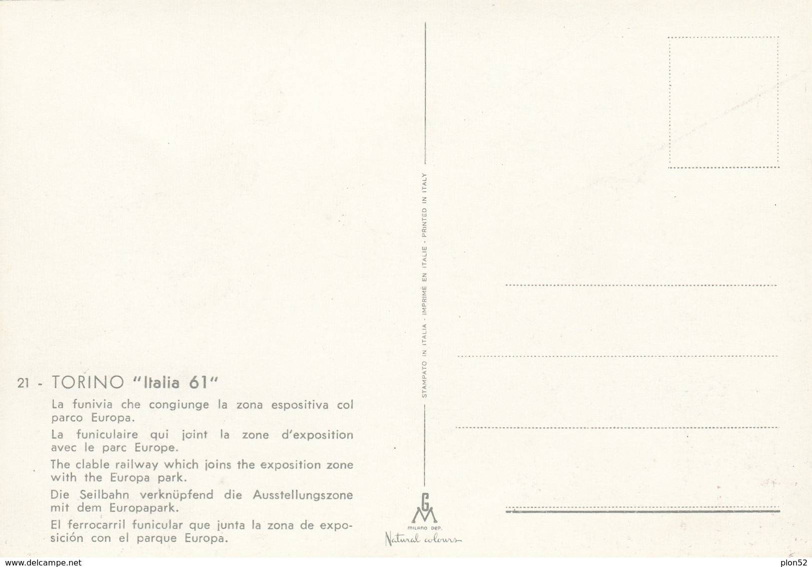 3989-TORINO-ESPOSIZIONE "ITALIA 61"- FUNIVIA-FG - Exposiciones