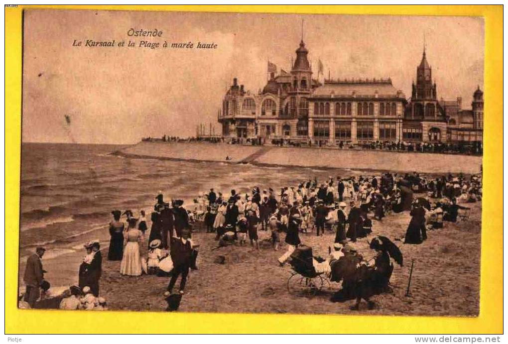 * Oostende - Ostende - Ostend (Kust) * Le Kursaal Et La Plage à Marée Haute, Beach, Photo, Foto, Bébé, Hoeden, Landau - Oostende